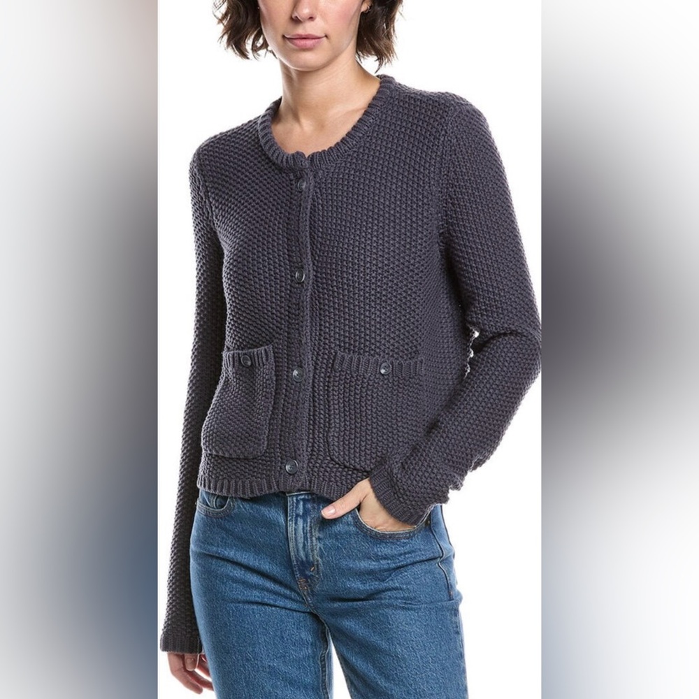 Splendid Collection Andrea Cropped Cardigan in Blue Size XL. NWT - Picture 3 of 12